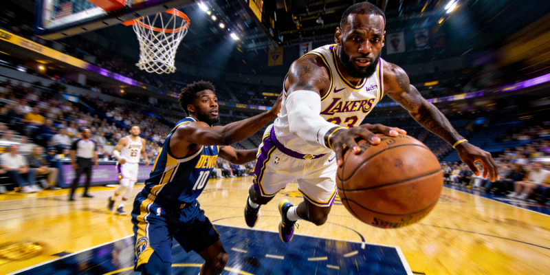 NBA季后赛詹姆斯突破上篮精彩瞬间